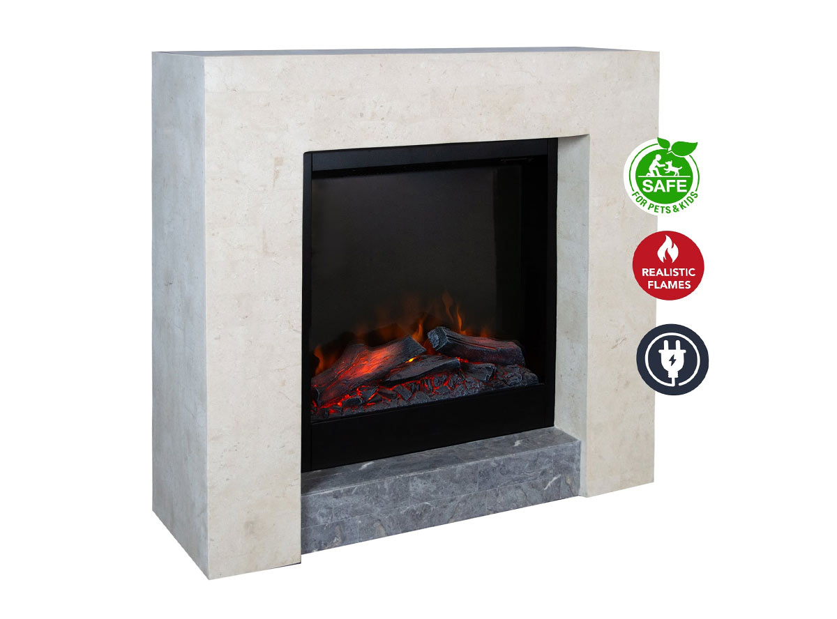 Električni kamin Milos Vgradni električni kamin Levico