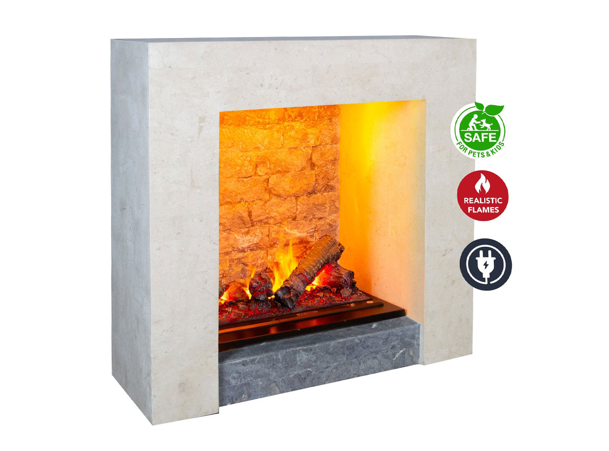 Električni kamin Milos Vgradni električni kamin Albany