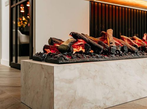 Vgradni kamin na vodno paro 1000 in drvi