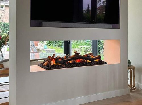 Vgradni kamin na vodno paro 1000 in drvi